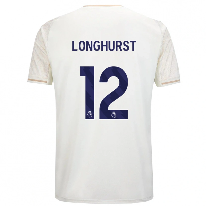 Danxen Hombre Camiseta Kate Longhurst #12 Blanco Roto Negro 2ª Equipación 2025/26 La Camisa
