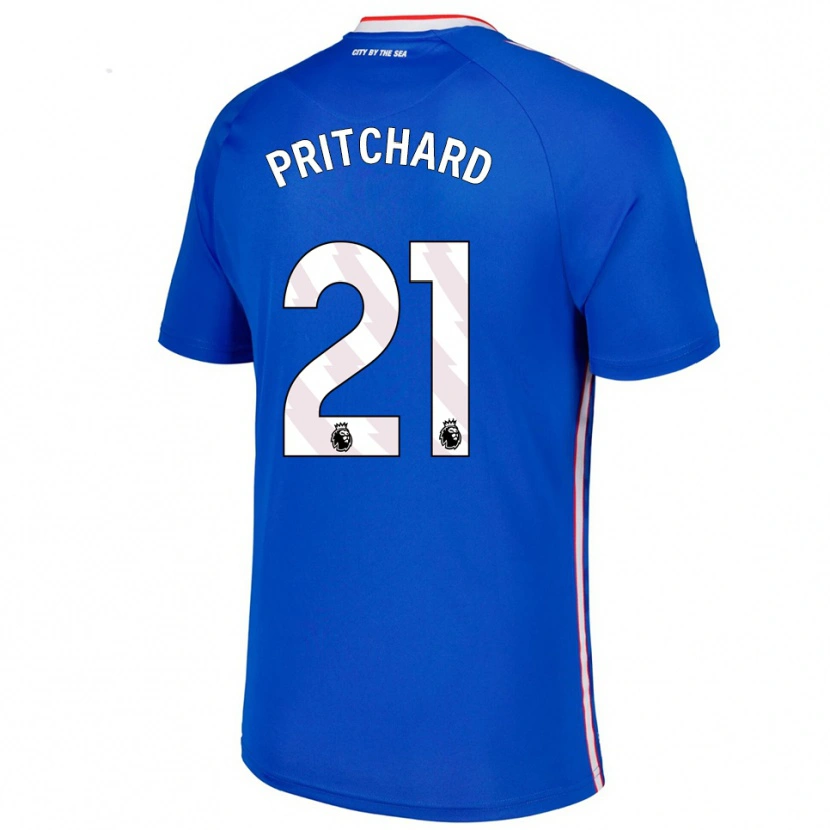 Danxen Hombre Camiseta Alex Pritchard #21 Azul Blanco 2ª Equipación 2025/26 La Camisa