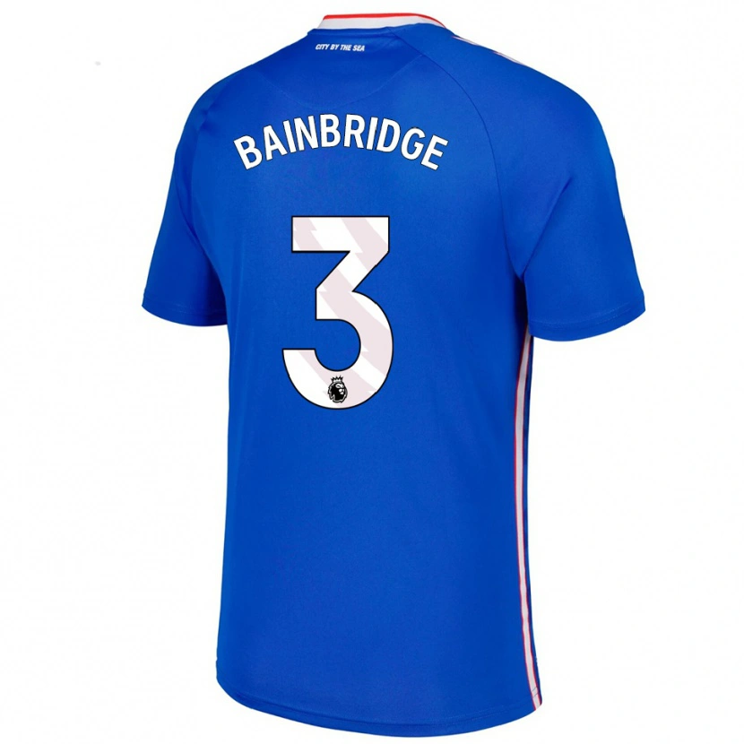 Danxen Hombre Camiseta Oliver Bainbridge #3 Azul Blanco 2ª Equipación 2025/26 La Camisa