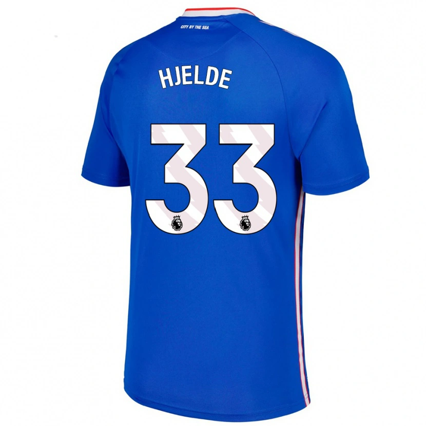 Danxen Hombre Camiseta Leo Fuhr Hjelde #33 Azul Blanco 2ª Equipación 2025/26 La Camisa