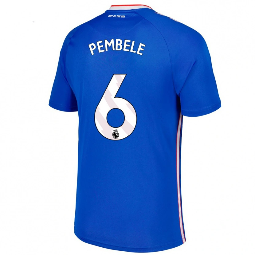Danxen Hombre Camiseta Timothée Pembélé #6 Azul Blanco 2ª Equipación 2025/26 La Camisa