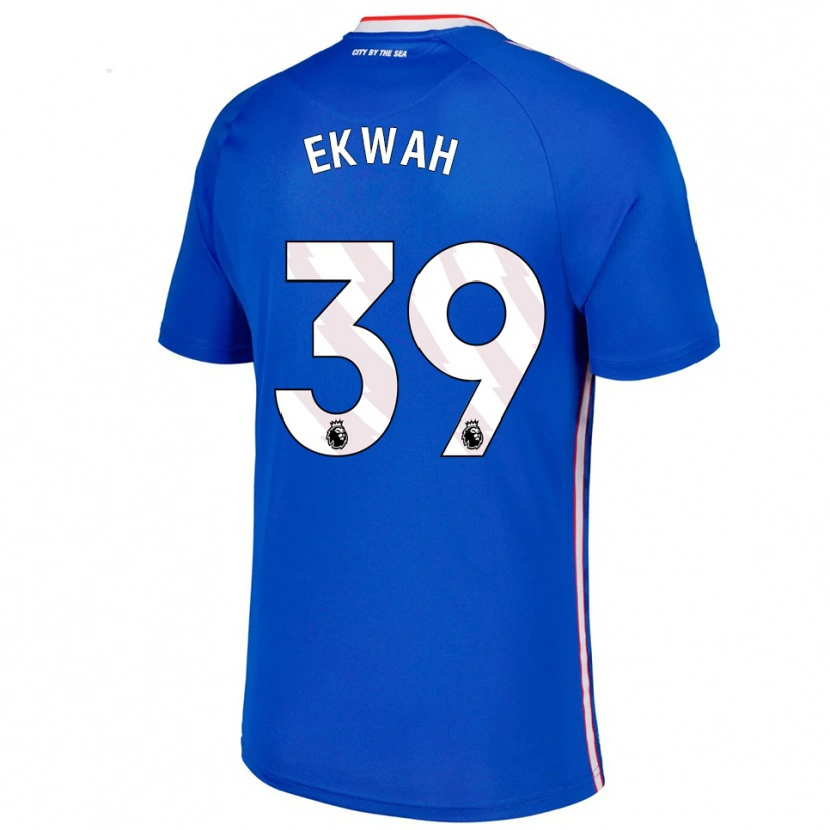 Danxen Hombre Camiseta Pierre Ekwah #39 Azul Blanco 2ª Equipación 2025/26 La Camisa