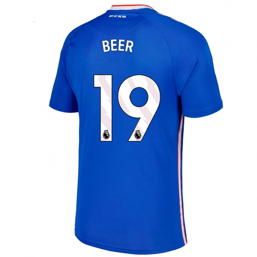 Danxen Hombre Camiseta Megan Beer #19 Azul Blanco 2ª Equipación 2025/26 La Camisa