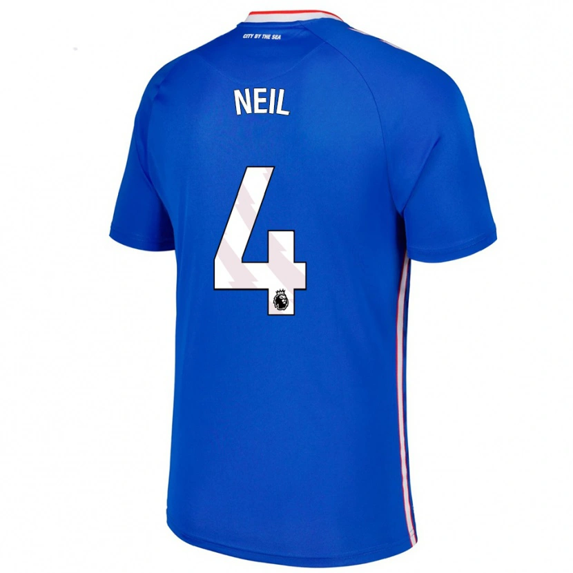 Danxen Hombre Camiseta Dan Neil #4 Azul Blanco 2ª Equipación 2025/26 La Camisa