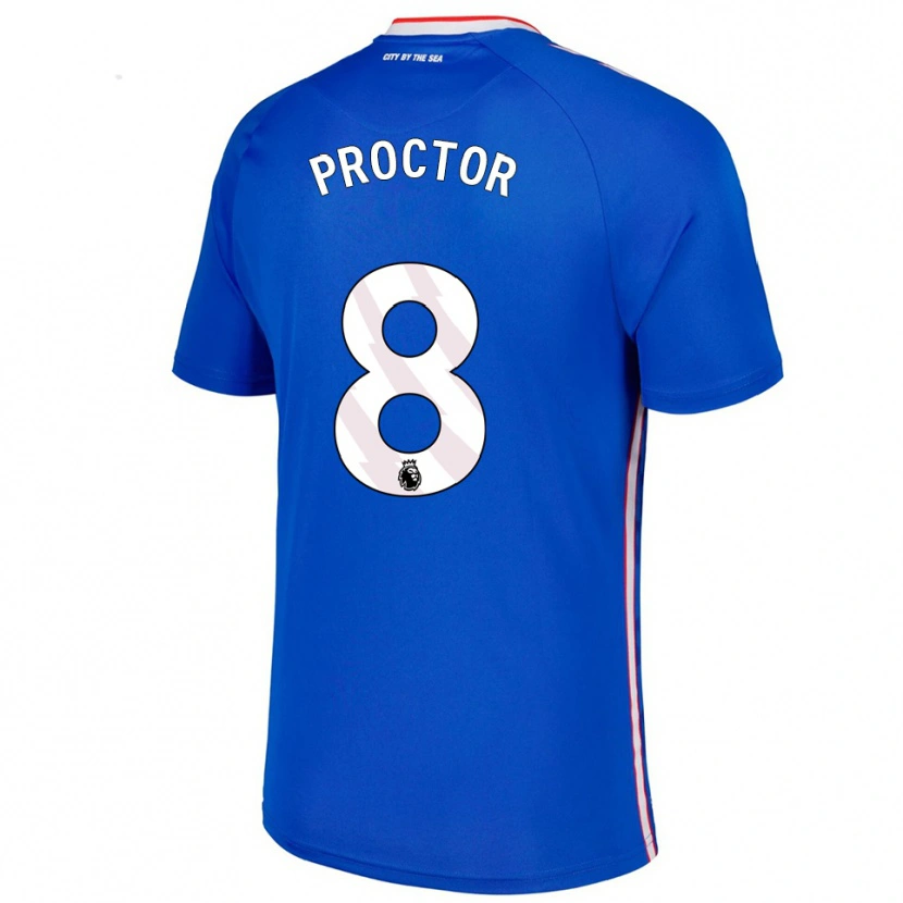 Danxen Hombre Camiseta Tom Proctor #8 Azul Blanco 2ª Equipación 2025/26 La Camisa