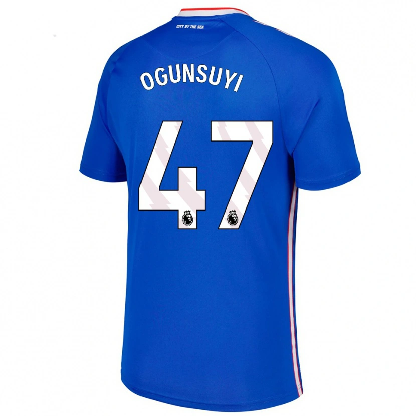 Danxen Hombre Camiseta Trey Samuel-Ogunsuyi #47 Azul Blanco 2ª Equipación 2025/26 La Camisa