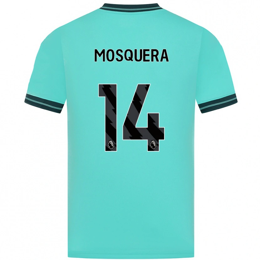 Danxen Hombre Camiseta Yerson Mosquera #14 Celeste Verde 2ª Equipación 2025/26 La Camisa