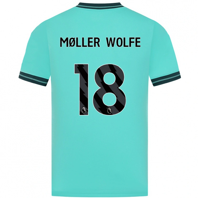 Danxen Hombre Camiseta David Møller Wolfe #18 Celeste Verde 2ª Equipación 2025/26 La Camisa