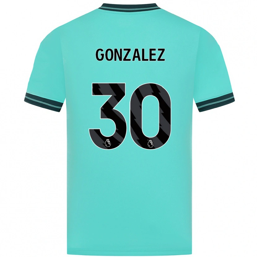 Danxen Hombre Camiseta Enso González #30 Celeste Verde 2ª Equipación 2025/26 La Camisa