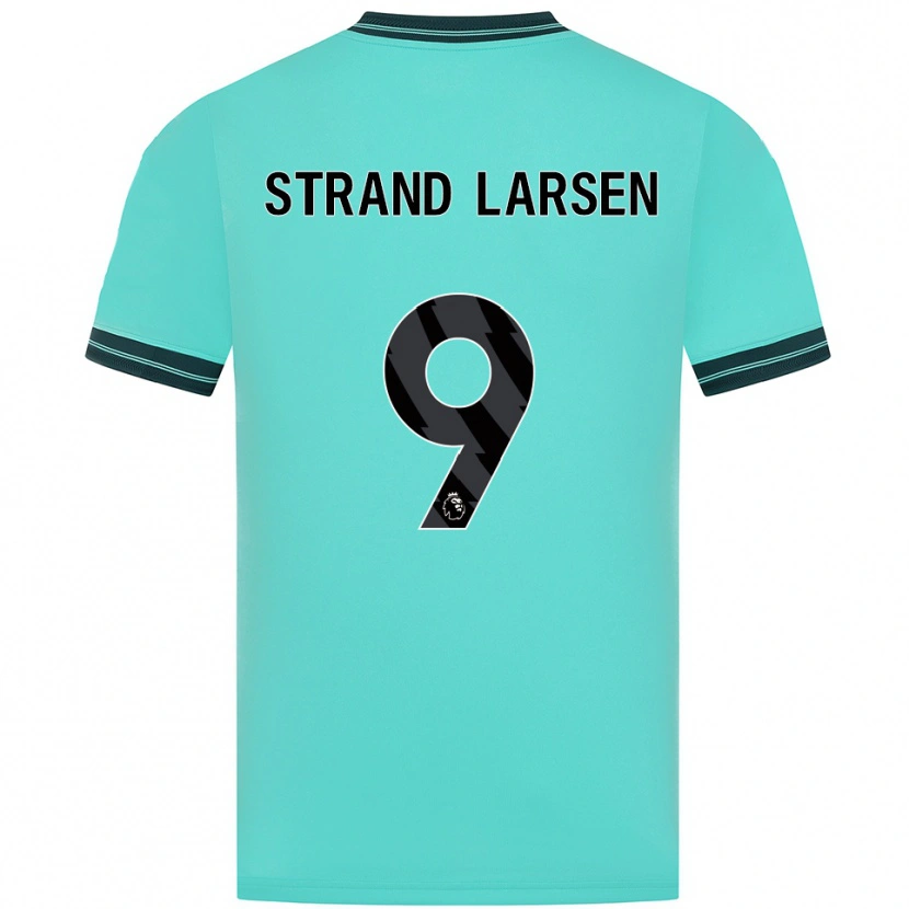 Danxen Hombre Camiseta Jørgen Strand Larsen #9 Celeste Verde 2ª Equipación 2025/26 La Camisa