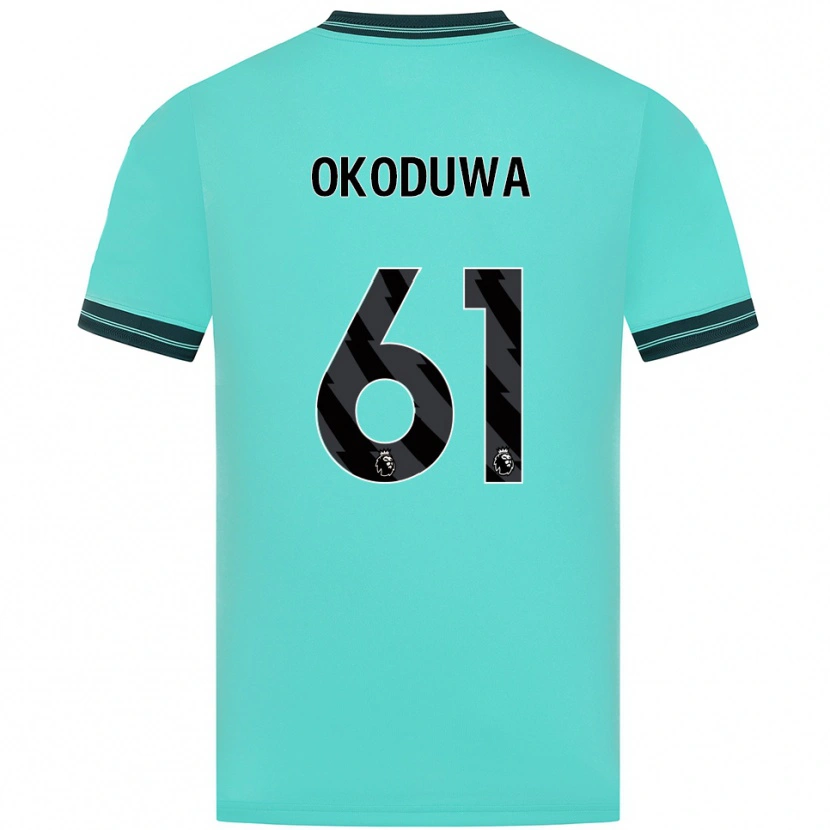 Danxen Hombre Camiseta Wesley Okoduwa #61 Celeste Verde 2ª Equipación 2025/26 La Camisa