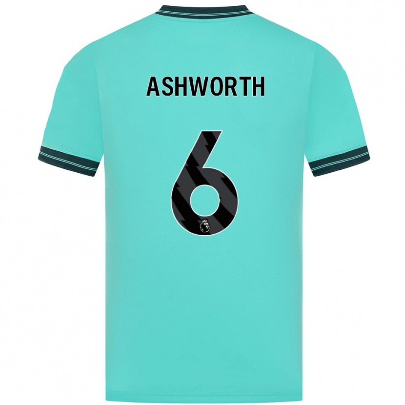 Danxen Hombre Camiseta Finn Ashworth #6 Celeste Verde 2ª Equipación 2025/26 La Camisa