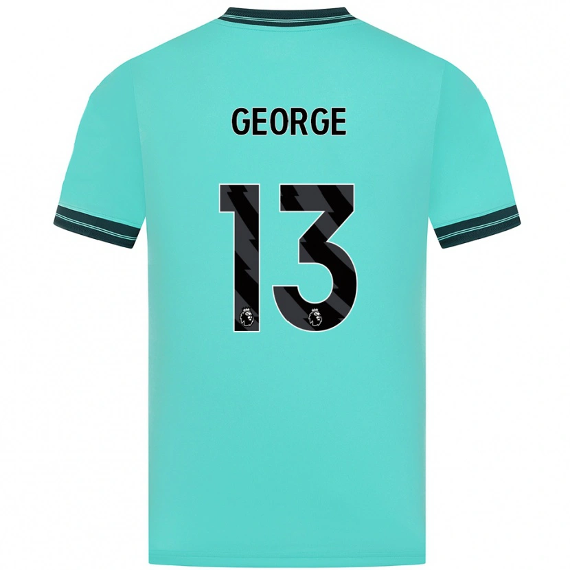 Danxen Hombre Camiseta Harry George #13 Celeste Verde 2ª Equipación 2025/26 La Camisa