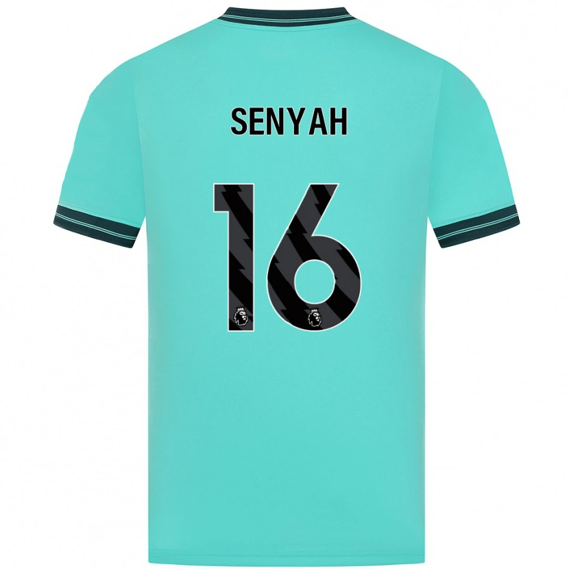 Danxen Hombre Camiseta Kwasi Senyah #16 Celeste Verde 2ª Equipación 2025/26 La Camisa