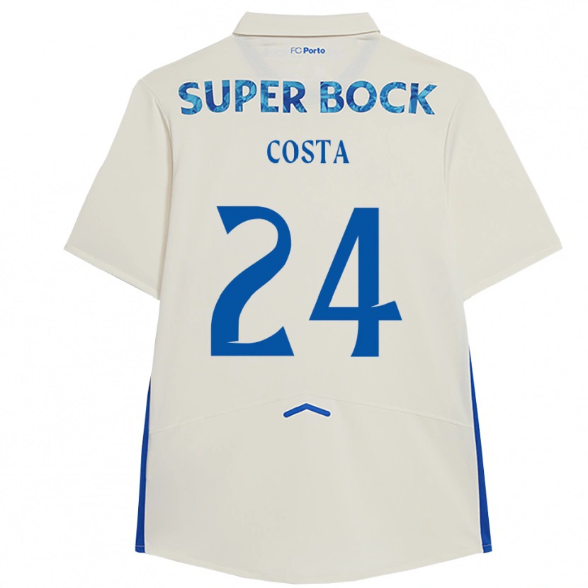 Danxen Hombre Camiseta João Costa #24 Blanco Azul Equipación Tercera 2025/26 La Camisa