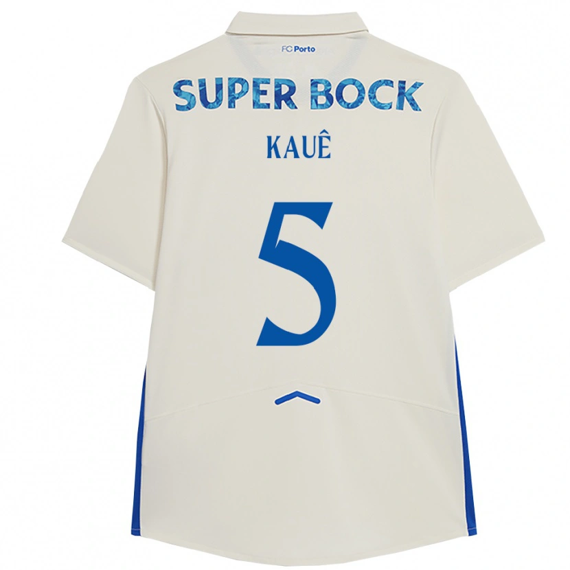 Danxen Hombre Camiseta Kauê #5 Blanco Azul Equipación Tercera 2025/26 La Camisa