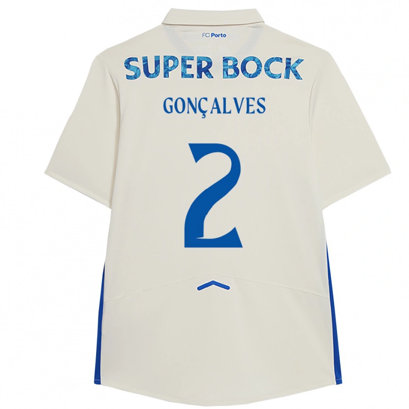 Danxen Hombre Camiseta Ema Gonçalves #2 Blanco Azul Equipación Tercera 2025/26 La Camisa