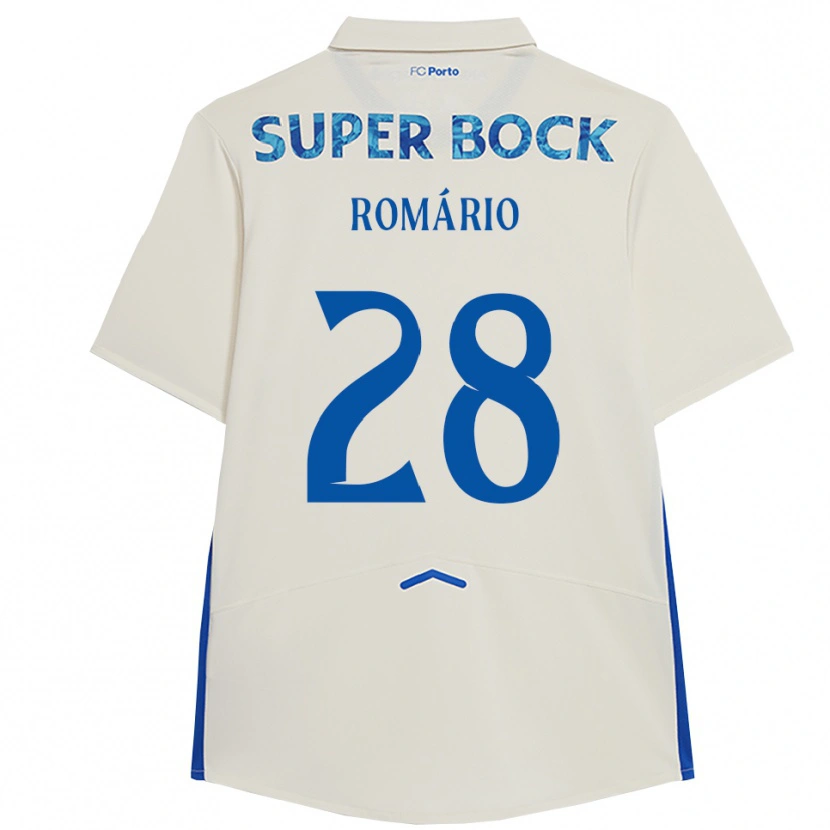 Danxen Hombre Camiseta Romário Baró #28 Blanco Azul Equipación Tercera 2025/26 La Camisa