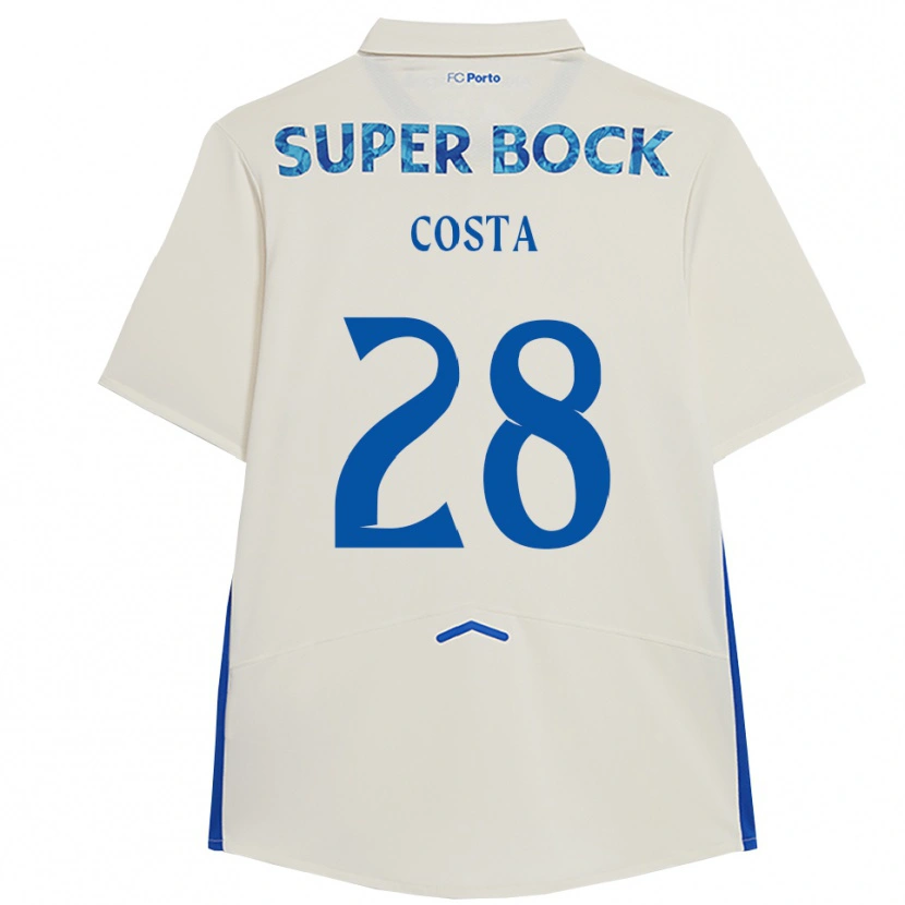 Danxen Hombre Camiseta Bruno Costa #28 Blanco Azul Equipación Tercera 2025/26 La Camisa
