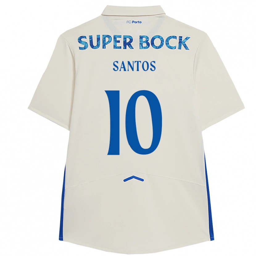 Danxen Hombre Camiseta Gonçalo Santos #10 Blanco Azul Equipación Tercera 2025/26 La Camisa