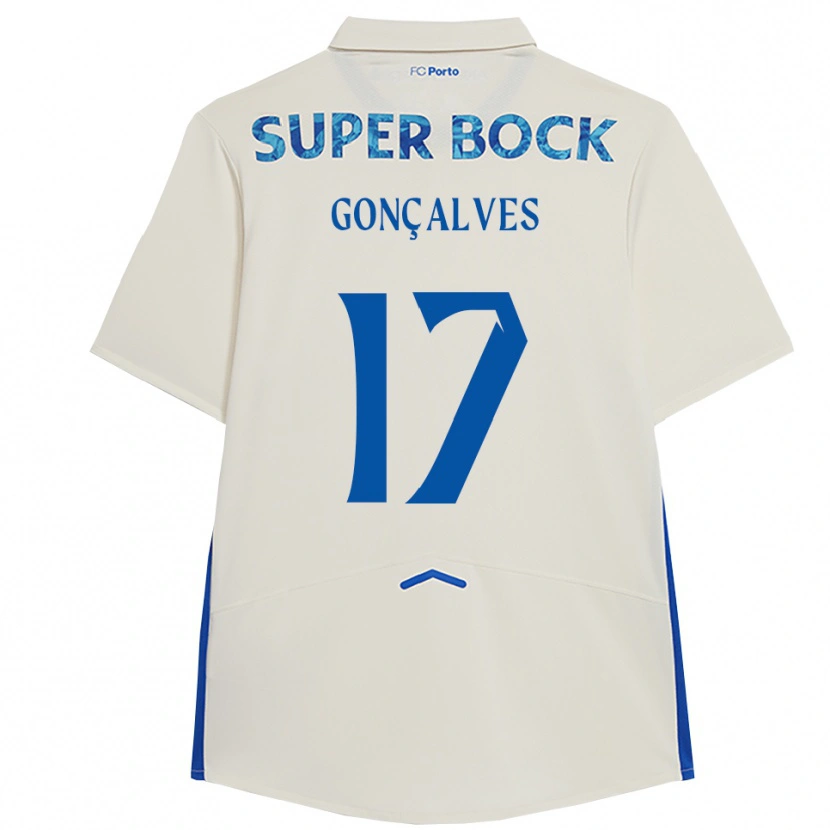 Danxen Hombre Camiseta Rodrigo Gonçalves #17 Blanco Azul Equipación Tercera 2025/26 La Camisa