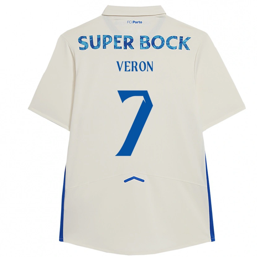 Danxen Hombre Camiseta Gabriel Veron #7 Blanco Azul Equipación Tercera 2025/26 La Camisa