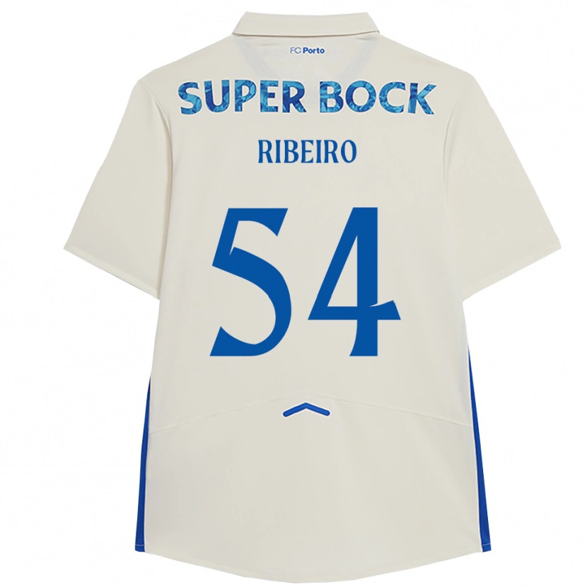 Danxen Hombre Camiseta António Ribeiro #54 Blanco Azul Equipación Tercera 2025/26 La Camisa
