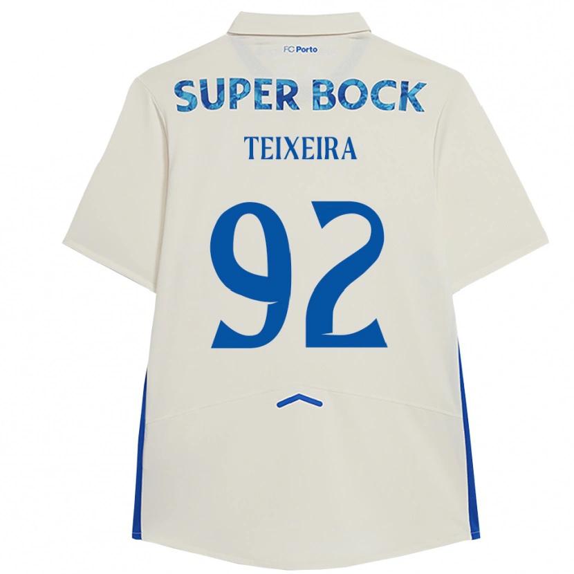 Danxen Hombre Camiseta João Teixeira #92 Blanco Azul Equipación Tercera 2025/26 La Camisa