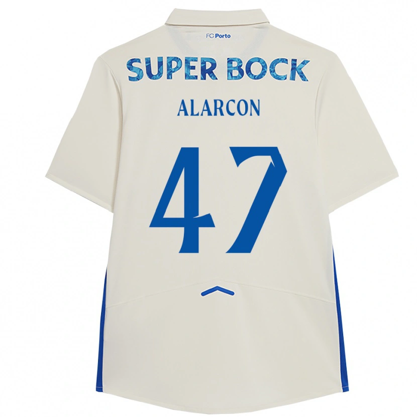Danxen Hombre Camiseta Ángel Alarcón #47 Blanco Azul Equipación Tercera 2025/26 La Camisa