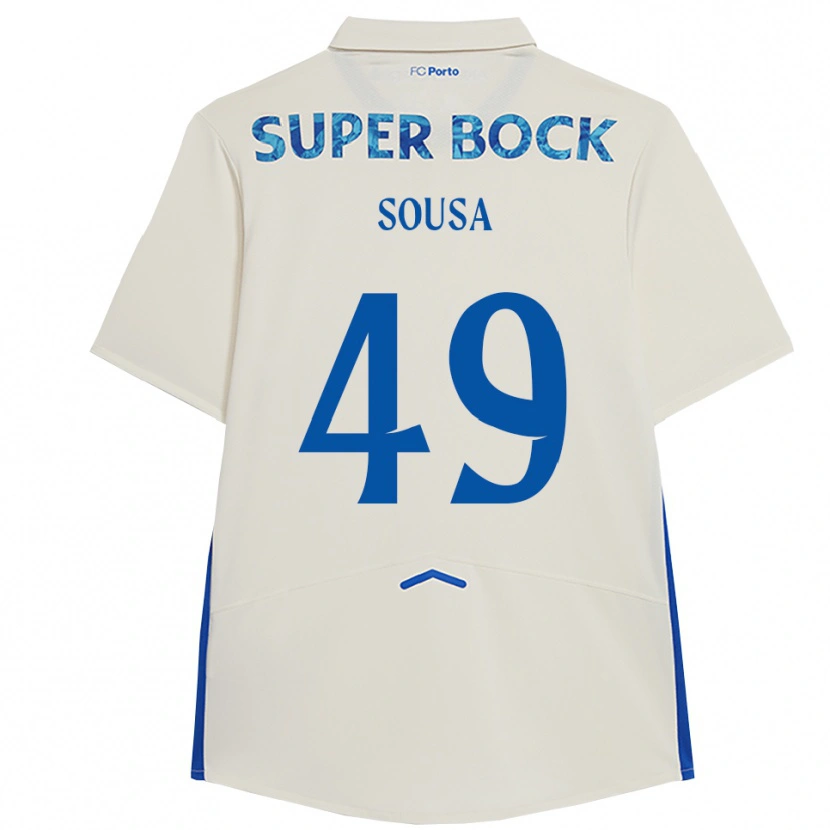 Danxen Hombre Camiseta Gonçalo Sousa #49 Blanco Azul Equipación Tercera 2025/26 La Camisa