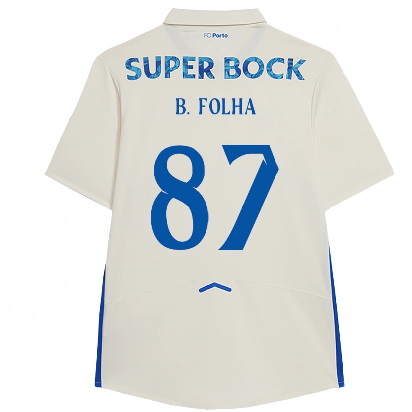 Danxen Hombre Camiseta Bernardo Folha #87 Blanco Azul Equipación Tercera 2025/26 La Camisa
