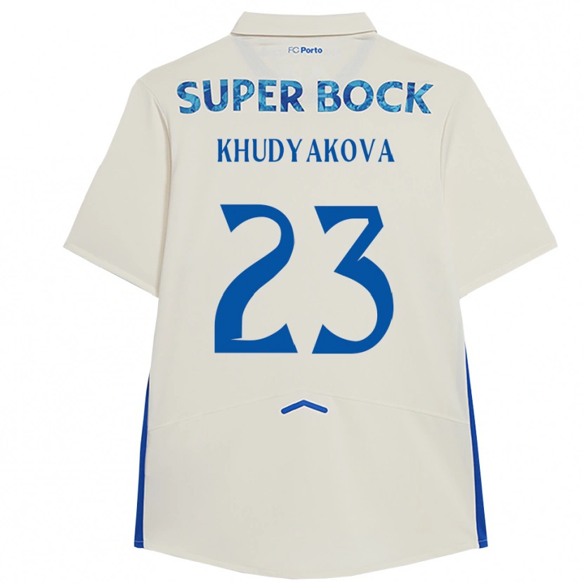 Danxen Hombre Camiseta Verónica Khudyakova #23 Blanco Azul Equipación Tercera 2025/26 La Camisa