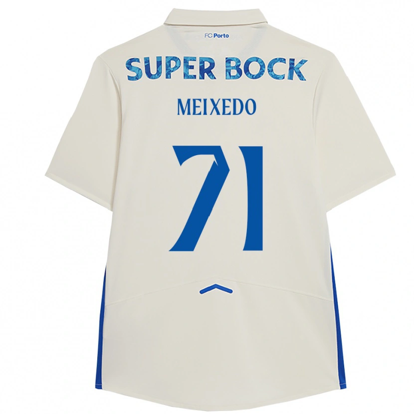 Danxen Hombre Camiseta Francisco Meixedo #71 Blanco Azul Equipación Tercera 2025/26 La Camisa