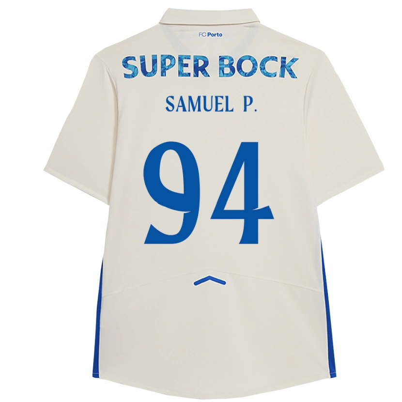 Danxen Hombre Camiseta Samuel #94 Blanco Azul Equipación Tercera 2025/26 La Camisa