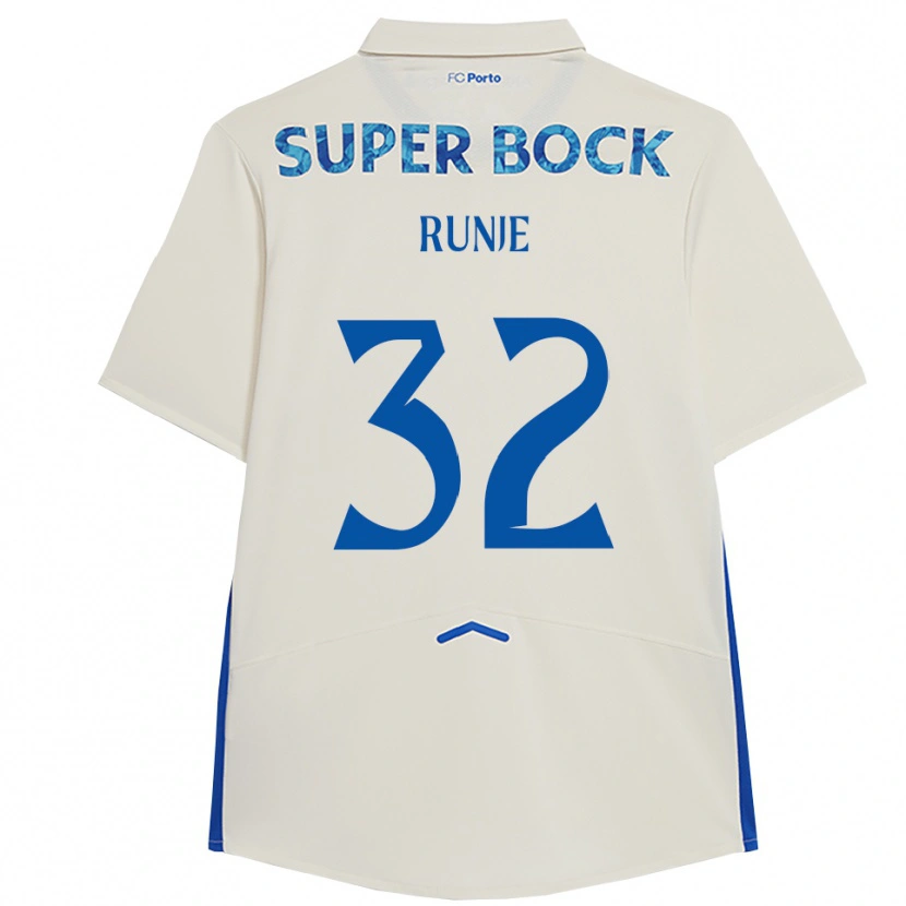Danxen Hombre Camiseta Roko Runje #32 Blanco Azul Equipación Tercera 2025/26 La Camisa