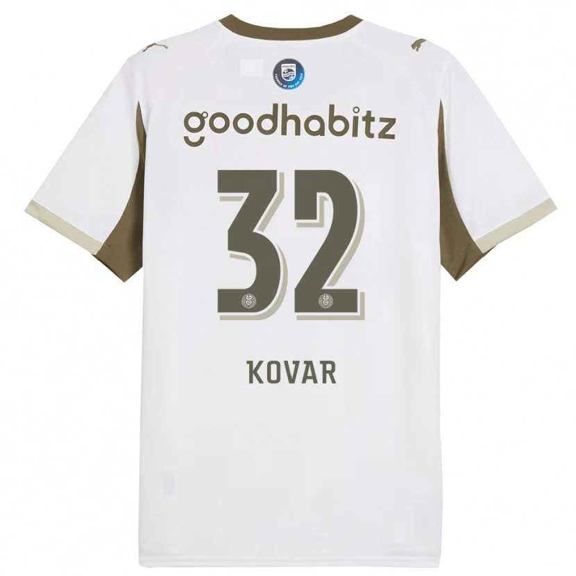 Danxen Hombre Camiseta Matej Kovar #32 Blanco Gris Equipación Tercera 2025/26 La Camisa