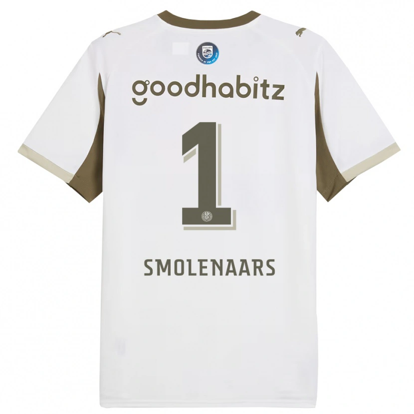 Danxen Hombre Camiseta Tijn Smolenaars #1 Blanco Gris Equipación Tercera 2025/26 La Camisa