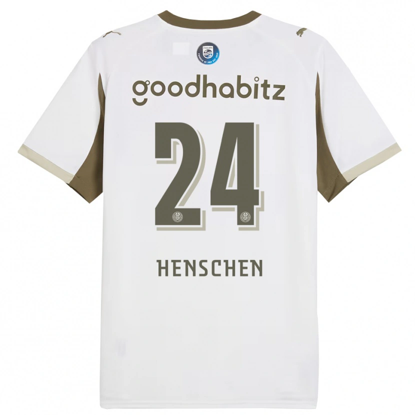 Danxen Hombre Camiseta Emmeke Henschen #24 Blanco Gris Equipación Tercera 2025/26 La Camisa