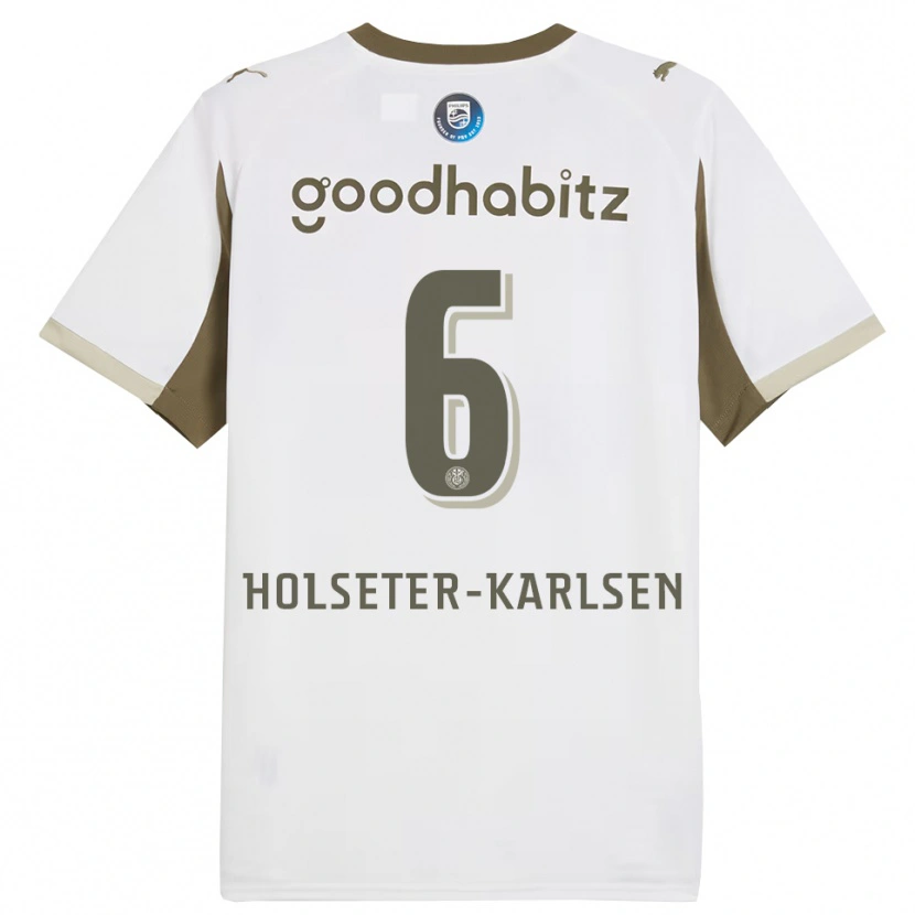 Danxen Hombre Camiseta Philip Holseter-Karlsen #6 Blanco Gris Equipación Tercera 2025/26 La Camisa