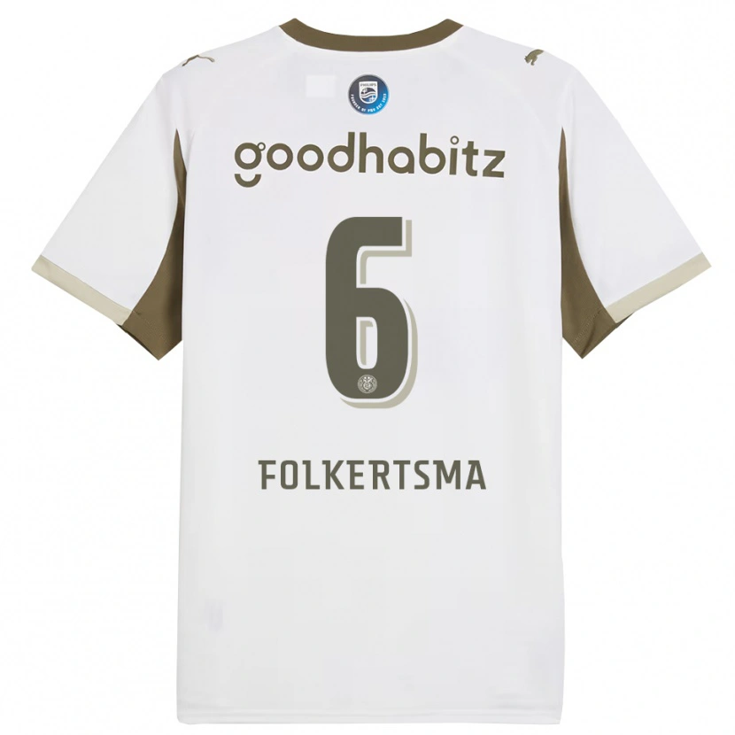 Danxen Hombre Camiseta Sisca Folkertsma #6 Blanco Gris Equipación Tercera 2025/26 La Camisa
