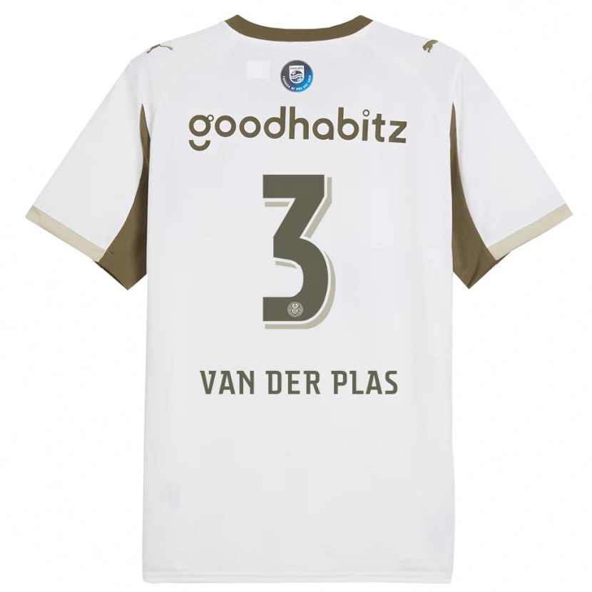 Danxen Hombre Camiseta Sven Van Der Plas #3 Blanco Gris Equipación Tercera 2025/26 La Camisa