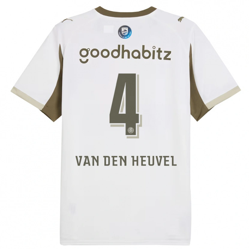 Danxen Hombre Camiseta Tim Van Den Heuvel #4 Blanco Gris Equipación Tercera 2025/26 La Camisa