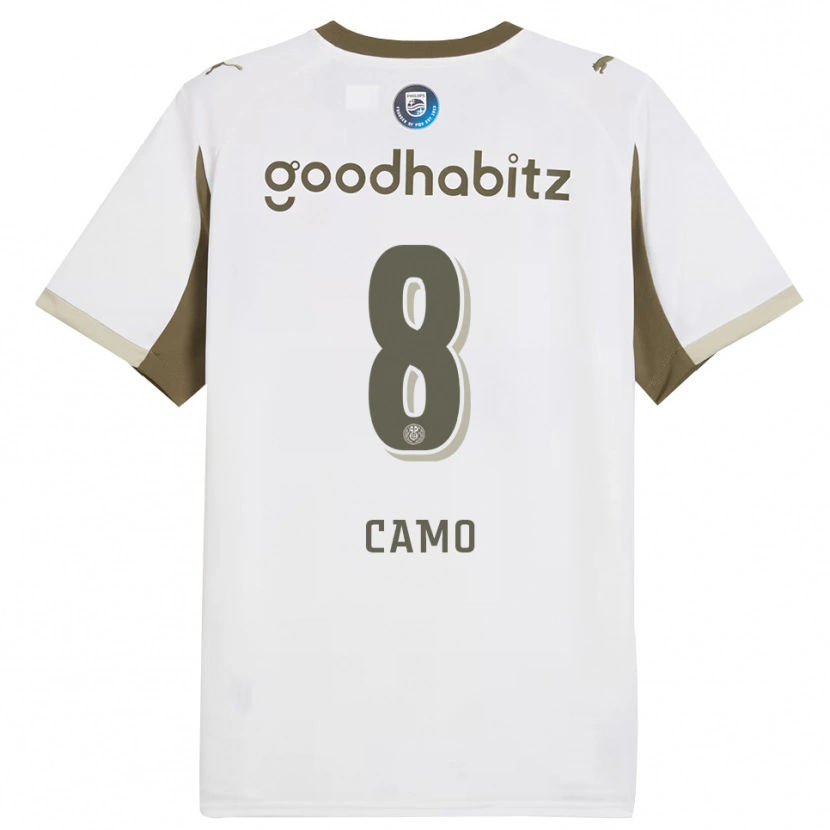 Danxen Hombre Camiseta Adin Camo #8 Blanco Gris Equipación Tercera 2025/26 La Camisa