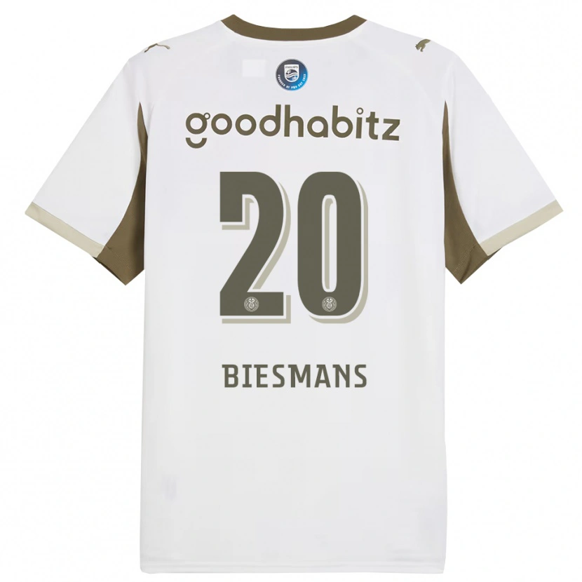 Danxen Hombre Camiseta Julie Biesmans #20 Blanco Gris Equipación Tercera 2025/26 La Camisa