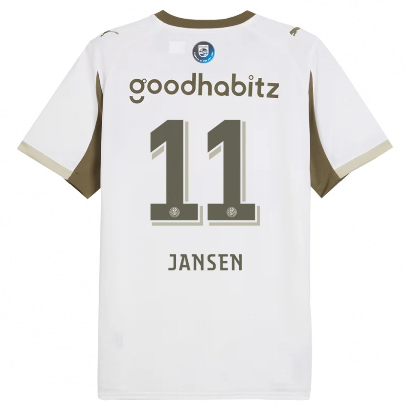 Danxen Hombre Camiseta Renate Jansen #11 Blanco Gris Equipación Tercera 2025/26 La Camisa