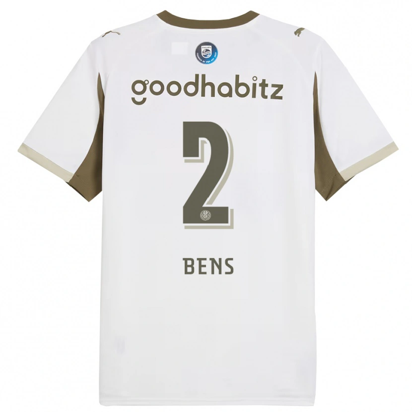 Danxen Hombre Camiseta Teun Bens #2 Blanco Gris Equipación Tercera 2025/26 La Camisa
