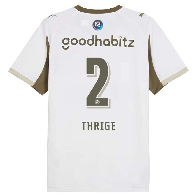 Danxen Hombre Camiseta Sara Thrige #2 Blanco Gris Equipación Tercera 2025/26 La Camisa
