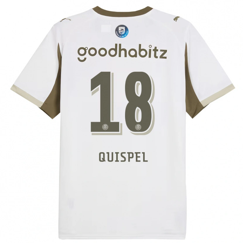 Danxen Hombre Camiseta Peter Quispel #18 Blanco Gris Equipación Tercera 2025/26 La Camisa