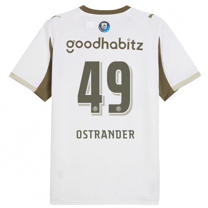 Danxen Hombre Camiseta William Ostrander #49 Blanco Gris Equipación Tercera 2025/26 La Camisa
