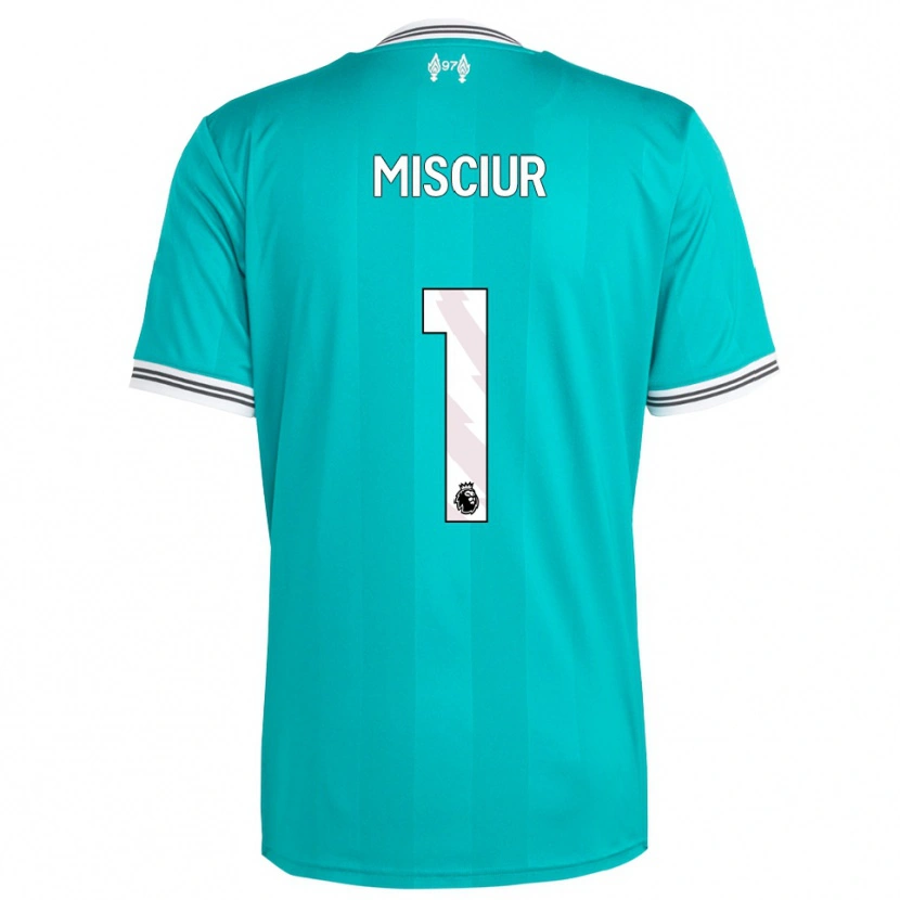 Danxen Hombre Camiseta Kornel Misciur #1 Verde Blanco Equipación Tercera 2025/26 La Camisa